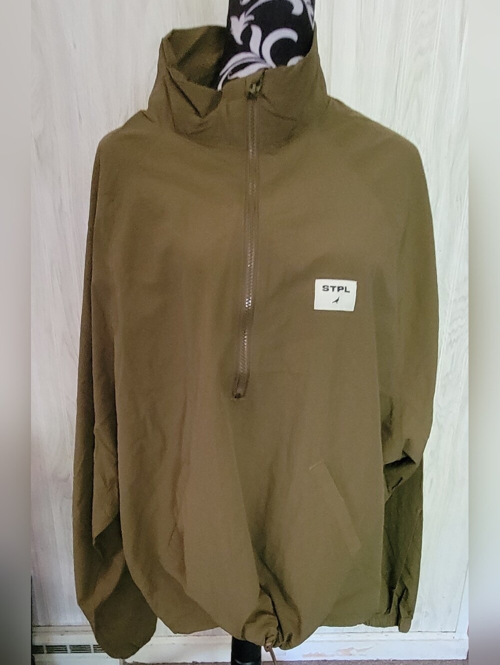 NWT Jeff Staple Pigeon Half Zip Jacket L Windbreaker Lightweight Olive Green